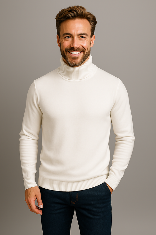 Elegant Turtleneck Sweater In Bold Color 4